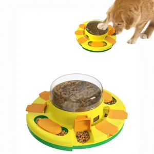 Interactive Puzzle Toy for Dogs - Enrichment Pet Slow Feeder Dispenser for Dry Food and Treat