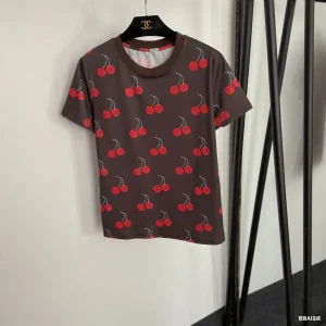 Cherry Style Fashion, Short-Sleeved Casual T-Shirt,Loose and Versatile Short-Sleeved
