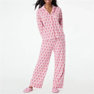 Roller Rabbit Monkey Pajamas , Cute Long Sleeve Pajamas Set, 2 Piece Loungewear